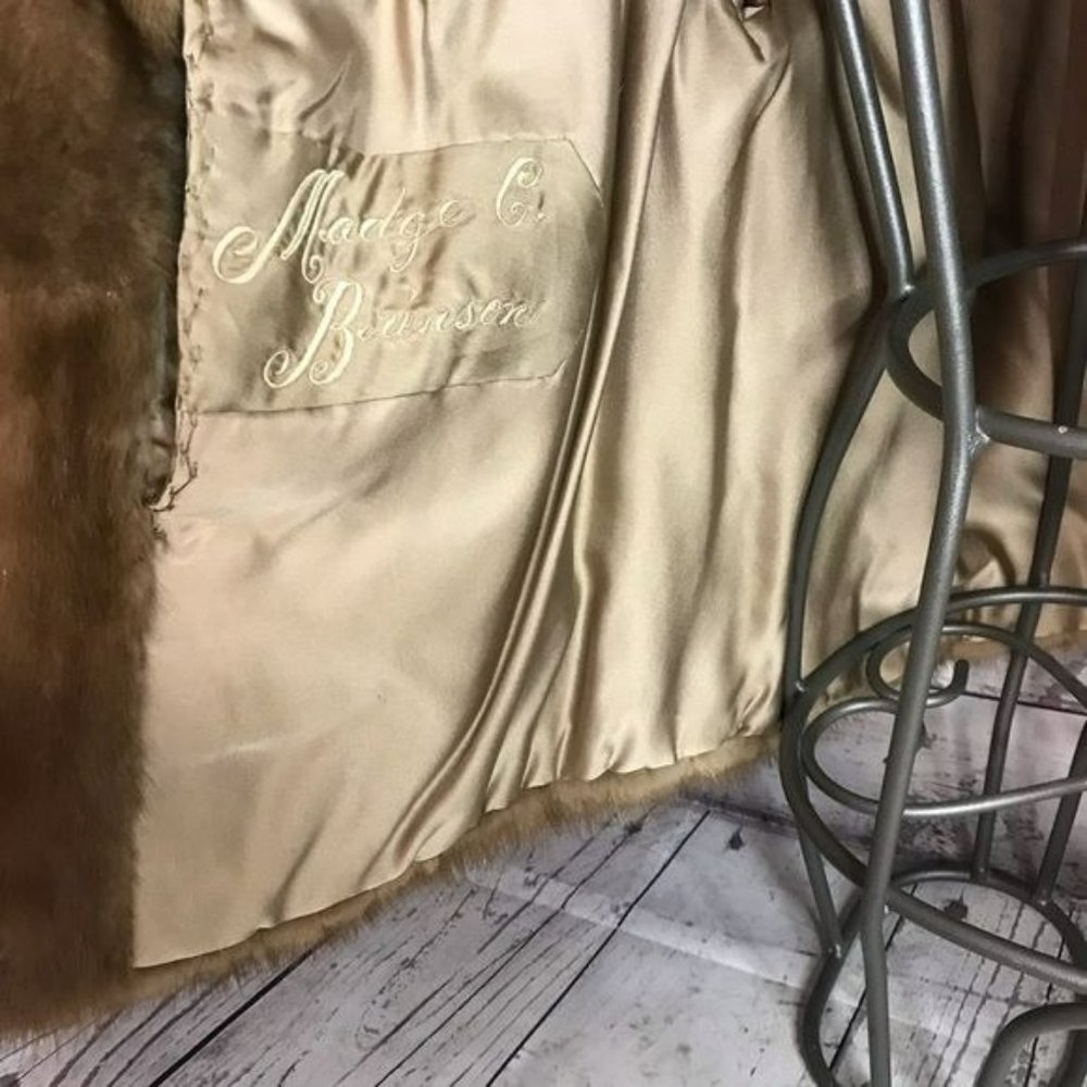 AJ Ugent Autumn Haze Emba Natural Brown Mink Coat - Picture 10 of 16